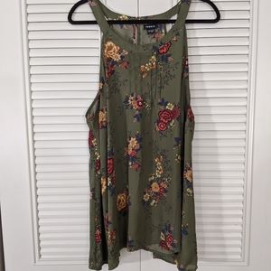 Fall flower tunic tank top